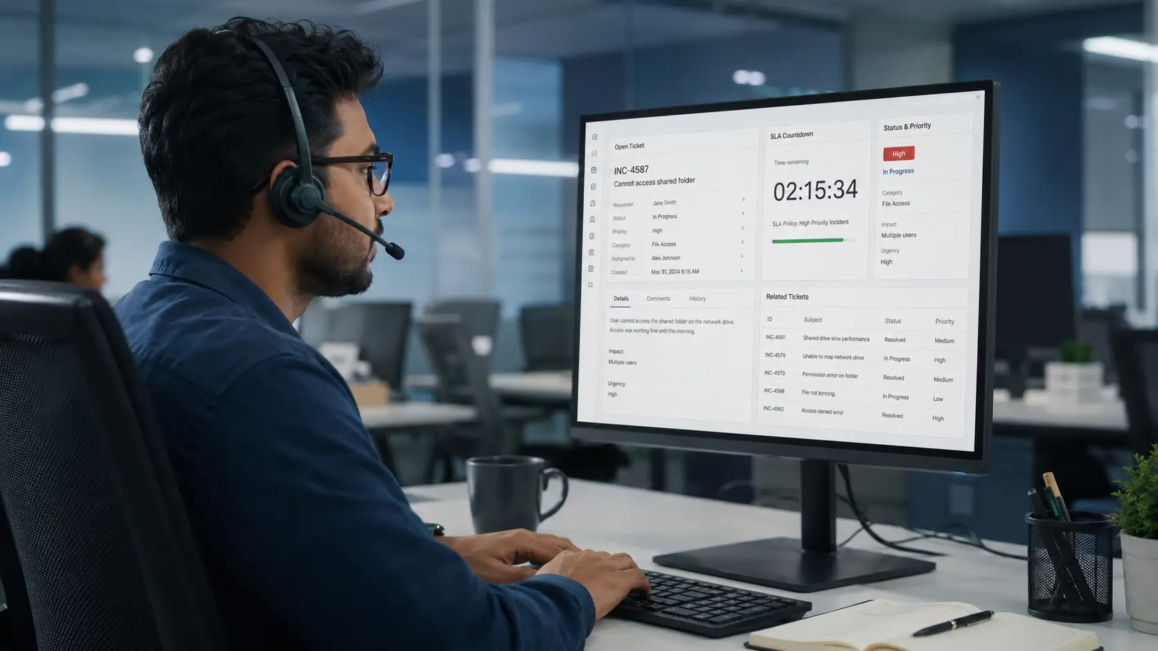 Agent using ITIL-aligned service dashboard