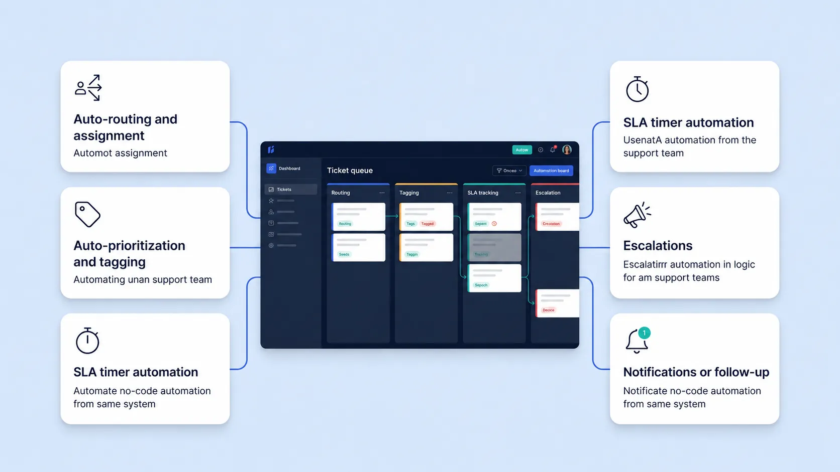 No-code ticket automation workflows.