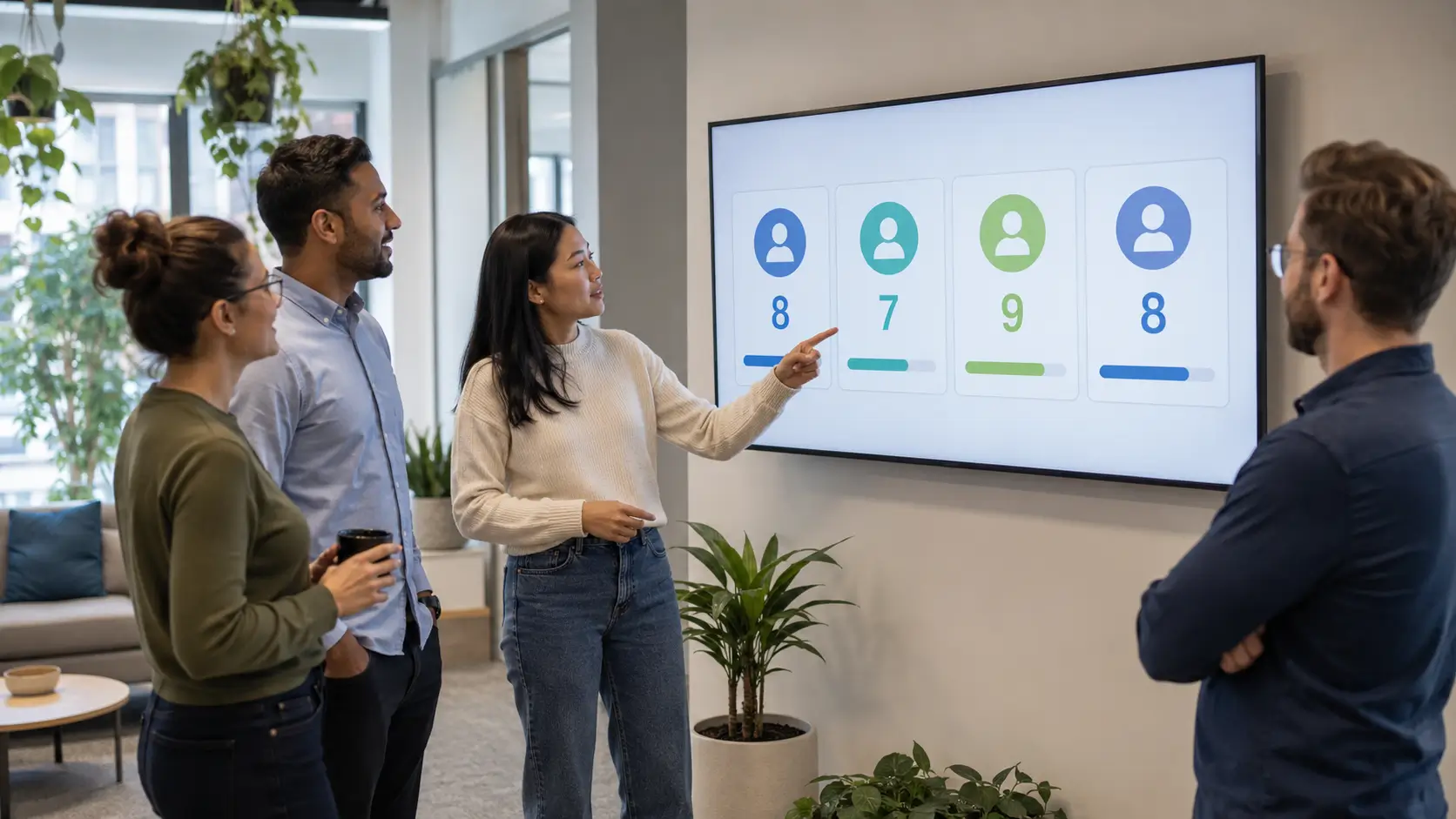 Team viewing shared workload dashboard
